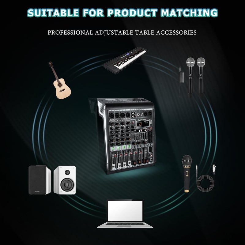 Kaschun 4 Channel Audio Mixer Sound Board Console System with 99 Bit DSP, 48V Phantom Power, Bluetooth - USB MP3 Computer Input - DJ Mixer for DJ Karaoke Studio Streaming Recording - Image 5